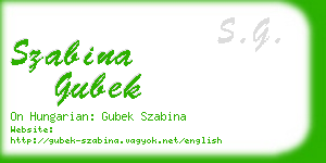 szabina gubek business card